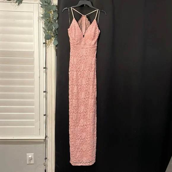 Emerald Sundae | Dresses | Light Pink Tight Lace Gown | Poshmark